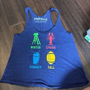 Storyville Blue Louisiana Graphic Tank Top